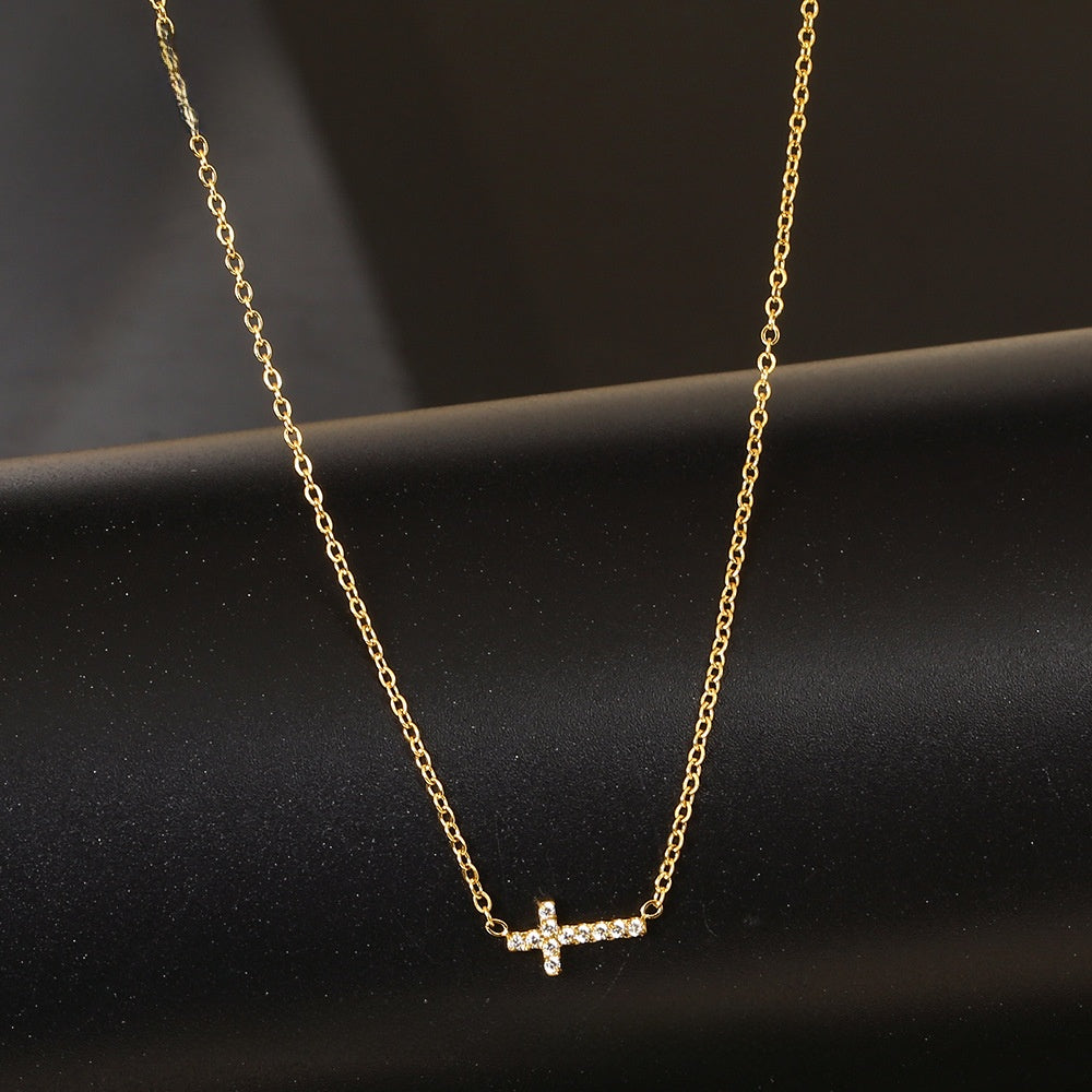 Mini Cross Zircon Necklace