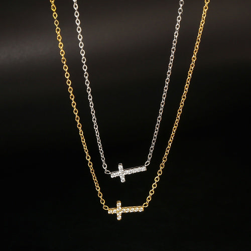 Mini Cross Zircon Necklace