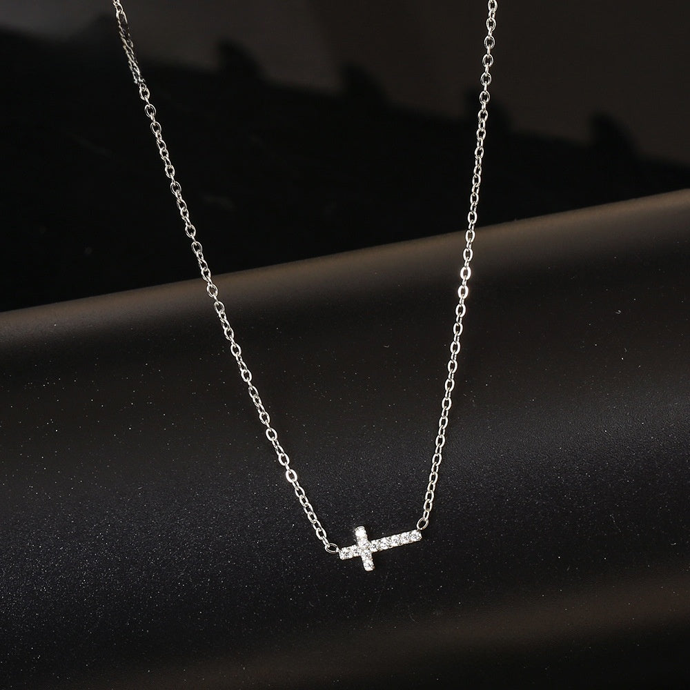 Mini Cross Zircon Necklace