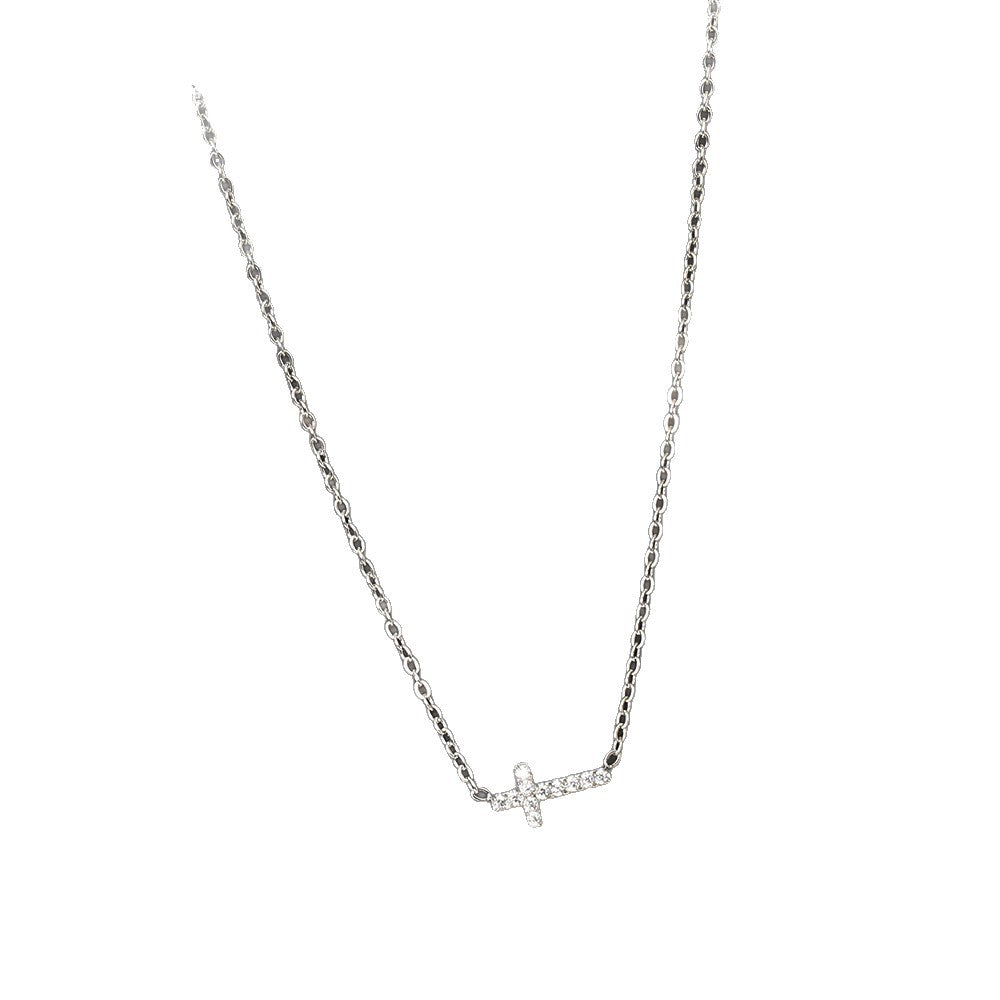 Mini Cross Zircon Necklace